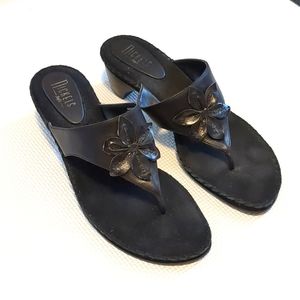 NEW - NICKELS Women's Black Leather Sandals - 10